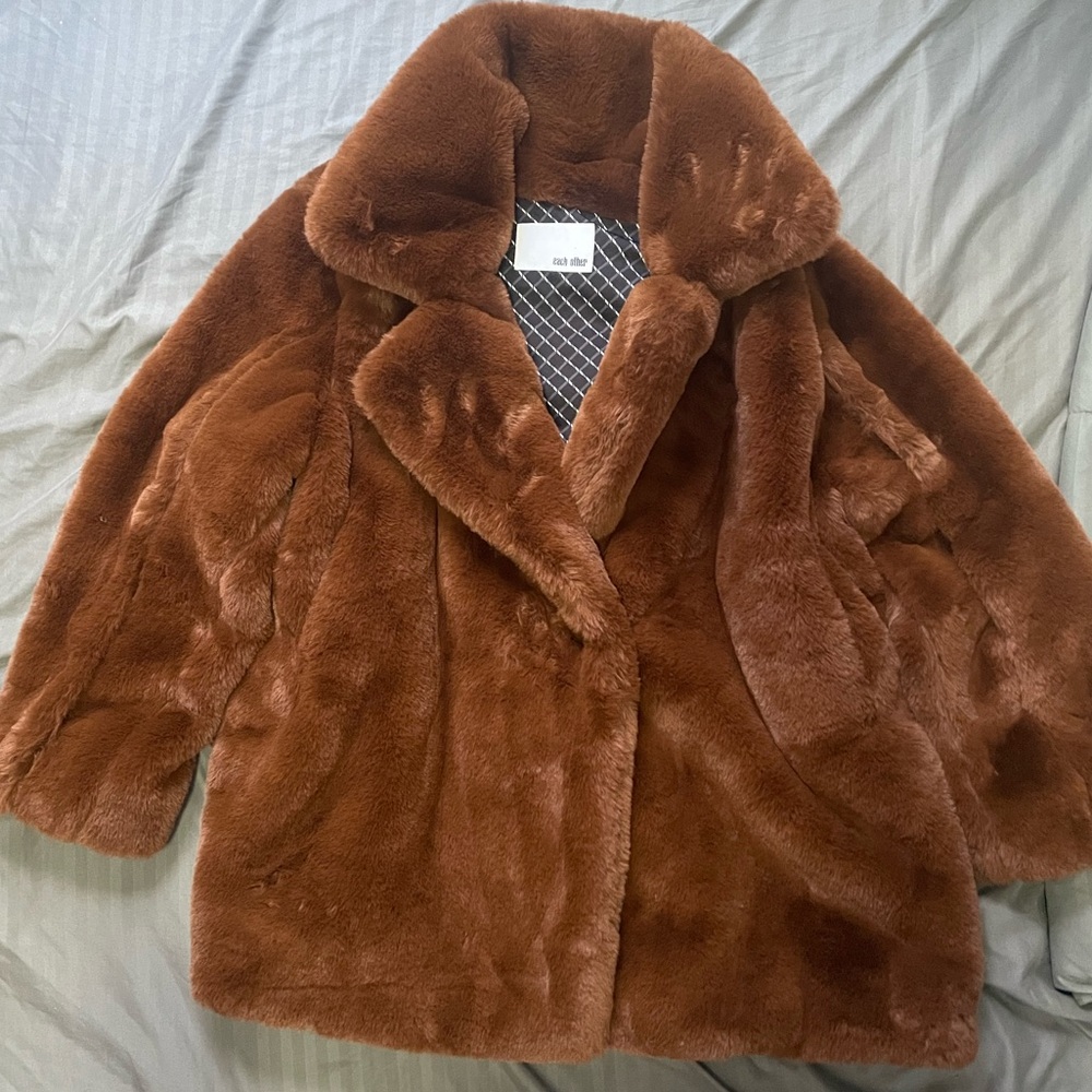 EACH X OTHER Faux Mink Fur Winter Coat